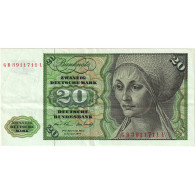 République Fédérale Allemande, 20 Deutsche Mark, 1970-01-02, TTB+ - 20 Deutsche Mark
