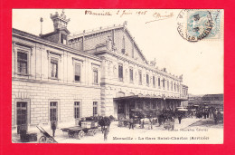 F-13-Marseille-138A62 La Gare Saint Charles, Arrivée, Attelages, Cpa BE - Station Area, Belle De Mai, Plombières