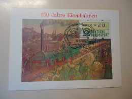 GERMANY MAXIMUM CARDS  1985 TRAIN TRAINS MACHINE STAMPS - Autres & Non Classés