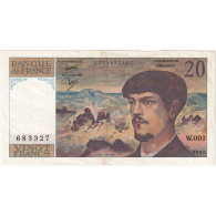 France, 20 Francs, Debussy, 1980, W.001, TTB+, Fayette:F.66.01W1, KM:151a - 20 F 1980-1997 ''Debussy''