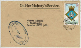 Virgin Islands 1974, Brief On Her Majesty's Service Road Town - London (England) - Britse Maagdeneilanden