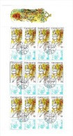 Bloc De 12 Timbres Avec Coupons  2002 Colombes Et Roses YT 373 Oblitéré /  Sheet  2002 Used Mi 430 Zf X12 - Blocks & Sheetlets