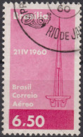 1960 Brasilien AEREO ° Mi:BR 981, Sn:BR C97, Yt:BR PA85, Brasilia TV Tower, TV Turm - Oblitérés