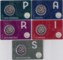 MONEDA 2 EUROS FRANCIA 2024-OLIMPIADA PACK 5 COLORES- - Sammlungen