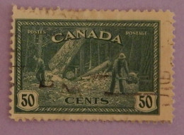 CANADA YT 223 OBLITERE "ABATTAGE D ARBRES EN COLOMBIE BRITANNIQUE" ANNÉE 1946 - Gebruikt