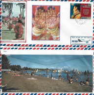 TAHITI. TATOUAGES TAHITIENS. Belle Lettre Tahiti 2021, Deux Photos Recto & Verso (Plage De Taaone) - Covers & Documents