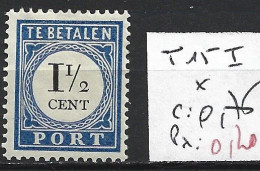 PAYS-BAS TAXE 15 ( I ) * Côte 0.75 € - Postage Due