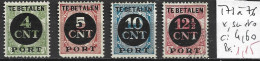 PAYS-BAS TAXE 73 à 76 * ( 74-75 Sans Gomme & 76 Oblitéré ) Côte 4.60 € - Postage Due