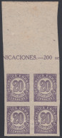 España Spain Variedad 748sa Bl.4 1938 Cifras - Sonstige & Ohne Zuordnung