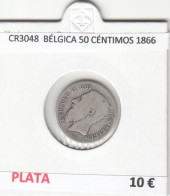 CR3048 MONEDA BÉLGICA 50 CÉNTIMOS 1866 PLATA - Altri – Oceania