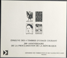 2772 à 2775 Bicentenaire De La Révolution La Série Des 4 Timbres Epreuve En Noir - Other & Unclassified