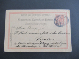 Österreich 1899 GA UPU Weltpostverein Strichstempel Meran - Lissabon Schiffspost Linie Hamburg - Ost Afrika / Herzog - Postcards
