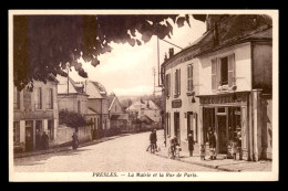 95 - PRESLES - LA MAIRIE ET LA RUE DE PARIS - COIFFEUR - RESTAURANT L. VASSEUR - Presles