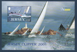 Jersey, **, Yv BF , Mi BL 31, SG MS 1006, Course Autour Du Monde à La Voile Du Times Clipper 2000, Voilier, Bateau, - Sailing