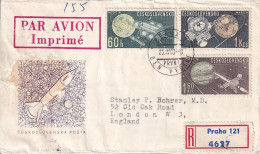 Czechoslovakia 1963 Space Cover FDC , 60h  Luna 9, 1k Mars 1 , 1.60k Spacecraft To Jupiter - Brieven En Documenten