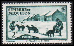 1938. SAINT-PIERRE-MIQUELON. Dog Sledge 2 C. Hinged.  (Michel 170) - JF542970 - Covers & Documents