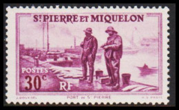 1938. SAINT-PIERRE-MIQUELON. St. Pierre Harbour 30 C. Hinged.  (Michel 178) - JF542978 - Cartas & Documentos