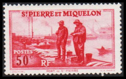 1938. SAINT-PIERRE-MIQUELON. St. Pierre Harbour 50 C. Hinged.  (Michel 180) - JF542980 - Cartas & Documentos