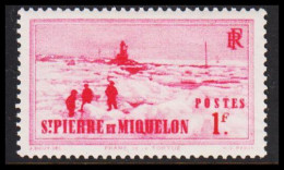 1938. SAINT-PIERRE-MIQUELON. Tortue Lighthouse 1 F. Hinged.  (Michel 184) - JF542985 - Lettres & Documents
