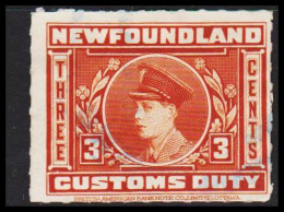 1937. NEWFOUNDLAND 3 CENTS CUSTOMS DUTY.  - JF542990 - 1908-1947