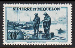 19391940. SAINT-PIERRE-MIQUELON. St. Pierre Harbour 40 C. Hinged.  (Michel 199 ) - JF542999 - Lettres & Documents