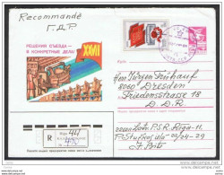 RUSSIA:  1986  RACCOMANDATA  5 K. + 5 K. (5272)  DA  RIGA  PER  LA  D.D.R. -  VALORI  GEMELLI - Brieven En Documenten