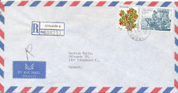 Iceland Registered Air Mail Cover Sent To Denmark Reykjavik 3-1-1985 ?? - Lettres & Documents