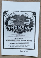 THOMANN, Nanterre - Accessoires Cycles - 15 X 10 Cm. (REPRO PHOTO! Zie Beschrijving, Voir Description, See Description)! - Ciclismo