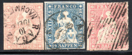 2603.SWITZERLAND 3 SITTED HELVETIA ST. LOT - Used Stamps