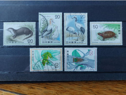 Japan 1974-1977: Animals, 6 Diff. Used, Tiere, 6 Versch. Gestempelt - Gebruikt