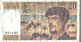 Billet Vingt  Francs 1990 - 20 F 1980-1997 ''Debussy''