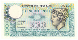 500 LIRE BIGLIETTO DI STATO MERCURIO 20/12/1976 FDS - Andere & Zonder Classificatie