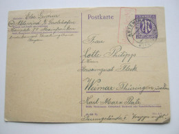 1946 ,  6 Pfg. AM - Post Karte Aus Abtswind Mit Stempel : Gebühr Bezahlt , Reiner Berarf - Covers & Documents