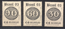 Brazil 1993- The 150 Th Anniversary Of First Brazilian Stamps And Philatelic Exhibition "Brasiliana 93" Rio De J.-Brazil - Ongebruikt