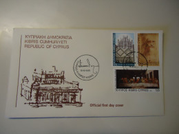 CYPRUS  FDC 1981 PAINTINGS VIZIT VINCIS - Briefe U. Dokumente