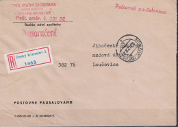 Tschechoslowakei CSSR - Einschreibebrief (Porto Entrichtet) 1975 Aus Český Krumlov - Covers & Documents