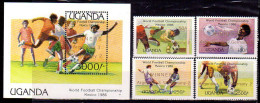 Ouganda Uganda 0425/28 Et Bf 61 Mondial Football Mexico 86, Surcharge Avec Les Vainqueurs - 1986 – Mexico