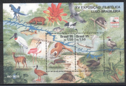 Brazil 1995- Brazilian-Potuguese Stamp Exhibition"Lubrapex 95" Sao Paolo, Brazil Fauna Of The Tiete River Valley M/S - Nuovi