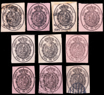 ESPAGNE - ESPAÑA - 1855 Servico Oficial - 10x Ed.36/36p Negro S/ Rosa - Nuevo O Usado - Gebraucht
