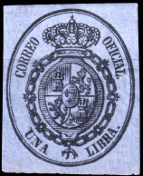 ESPAGNE - ESPAÑA - 1855 Servico Oficial - Ed.38 Negro S/ Azul - Nuevo * - Ungebraucht