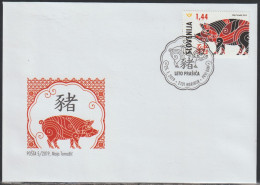 Slovenia, 2019, Chinese New Year, Year Of Pig, FDC - Chinees Nieuwjaar