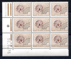 RC 27177 FRANCE COTE 13,50€ PRÉO N° 143 BLOC DE 9 COIN DATÉ DU 16.6.76 NEUF ¨¨MNH TB - Precancels