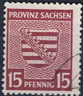 Alliierte Bes. Sachsen Provinzwappen (MiNr:80 Y) 1945 Gest Used Obl [Stempel O.O.] - Oblitérés