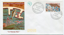 SAINT-PIERRE-ET-MIQUELON ENVELOPPE 1er JOUR DU N°378 LE NOUVEAU PORT DE SAINT-PIERRE AVEC OBL SAINT-PIERRE 25 SEPT 67 - FDC