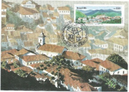 BRAZIL 1985 OFFICIAL MAXIMUM CARD MAX-110 OURO PRETO - Maximum Cards