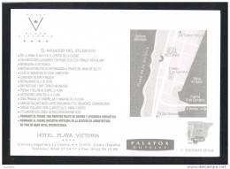 CADIZ - HOTEL PLAYA VICTORIA - MAP ADVERTISING POSTCARD - SPAIN ESPANA ( 2 SCANS ) - Cádiz