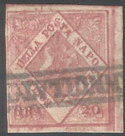 Us  Napoli 1858 20 Grana 12 A Filigrana Lettere E Bordo Di Foglio Cert Guido - Naples