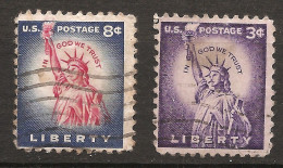 Etats-Unis D'Amérique USA 1954 N° 581 / 2 O Statue De La Liberté, Couronne, France, Bartholdi, Eiffel, Indépendance Dieu - Gebruikt