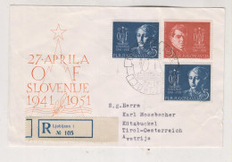 YUGOSLAVIA,1951 LJUBLJANA Nice Registered Cover To Austria - Covers & Documents