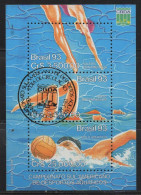 Brazil 1993 First Day Cancel On Souvenir Sheet - Blocks & Sheetlets